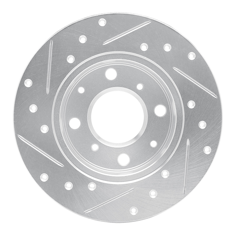 Picture of RNC Brake Rotor - Drill & Slot - R1 79-83 Honda Civic Sedan Front Right Drilled & Slotted Silver Brake Rotor rnc631-59008R