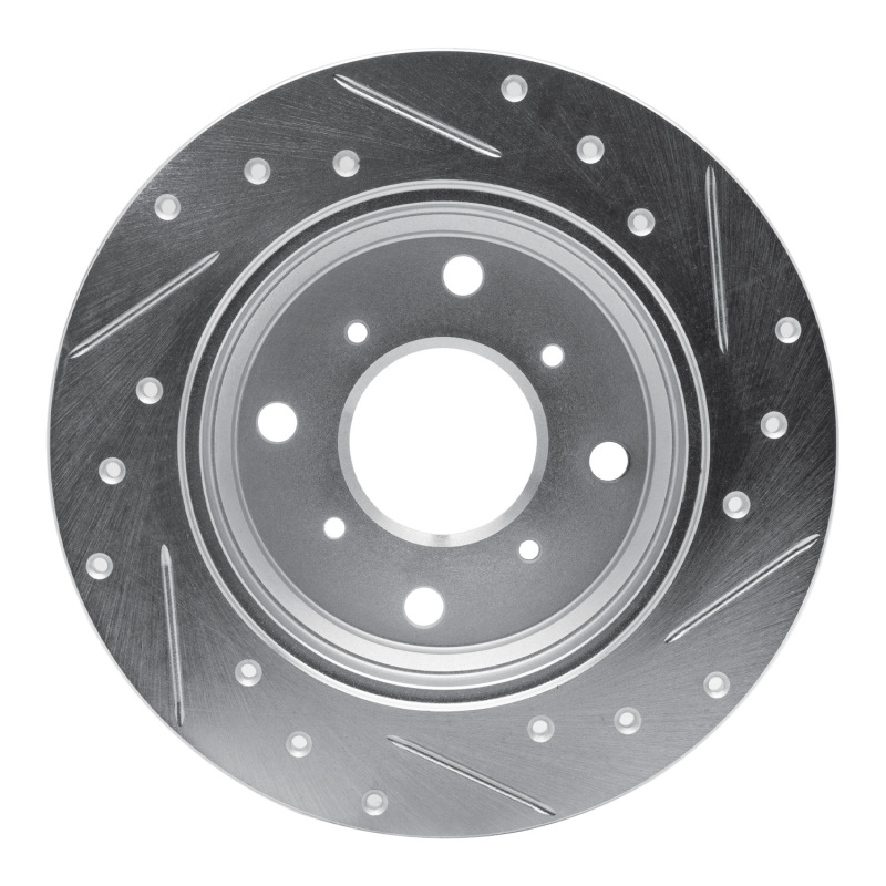 Picture of RNC Brake Rotor - Drill & Slot - R1 86-96 Acura Legend Rear Left Drilled & Slotted Silver Brake Rotor rnc631-59013L