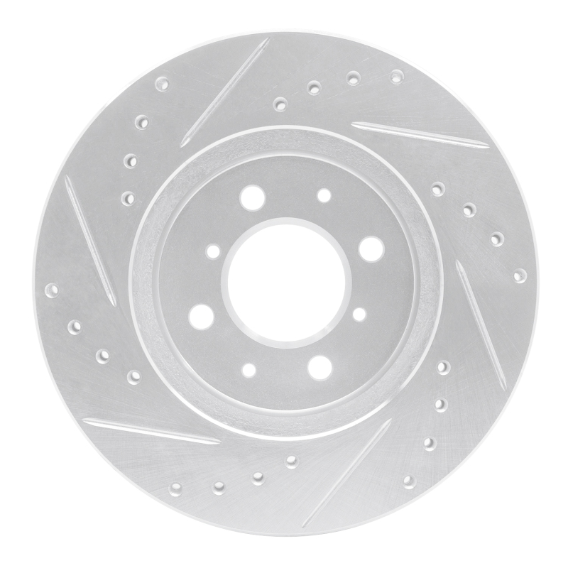 Picture of RNC Brake Rotor - Drill & Slot - R1 88-91 Honda Accord Coupe Front Right Drilled & Slotted Silver Brake Rotor rnc631-59015R