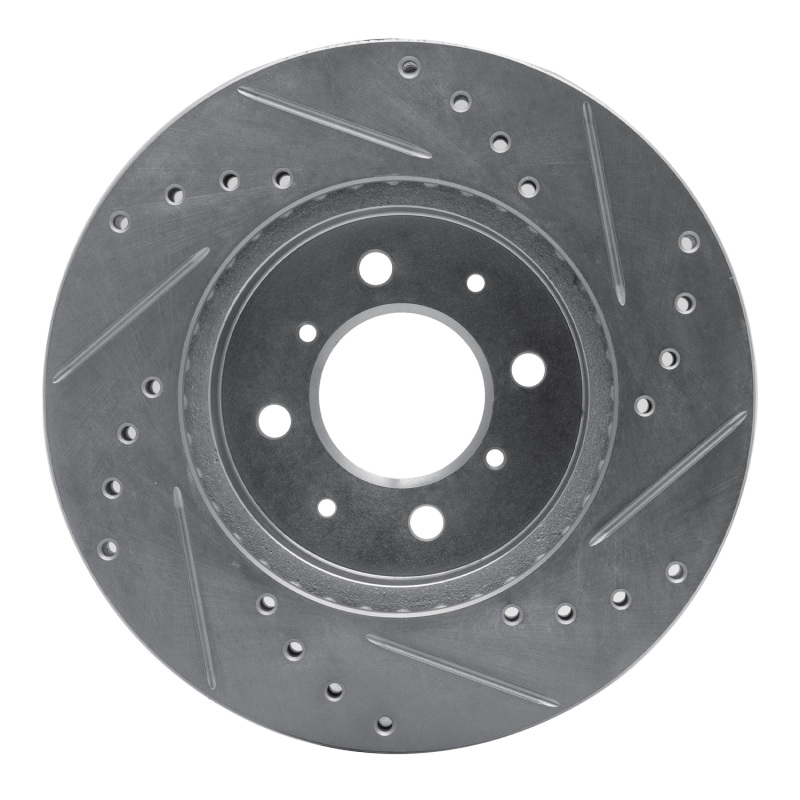 Picture of RNC Brake Rotor - Drill & Slot - R1 88-91 Honda Accord Coupe Front Left Drilled & Slotted Silver Brake Rotor rnc631-59015L