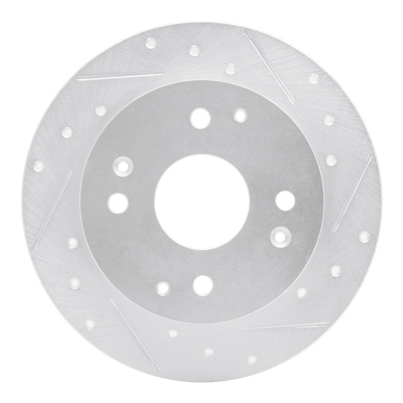 Picture of RNC Brake Rotor - Drill & Slot - R1 98-02 Acura CL Rear Right Drilled & Slotted Silver Brake Rotor rnc631-59025R