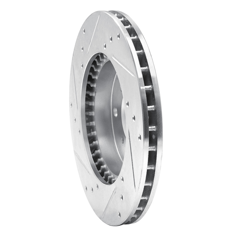 Picture of RNC Brake Rotor - Drill & Slot - R1 92-96 Honda Prelude Front Right Drilled & Slotted Silver Brake Rotor rnc631-59021R