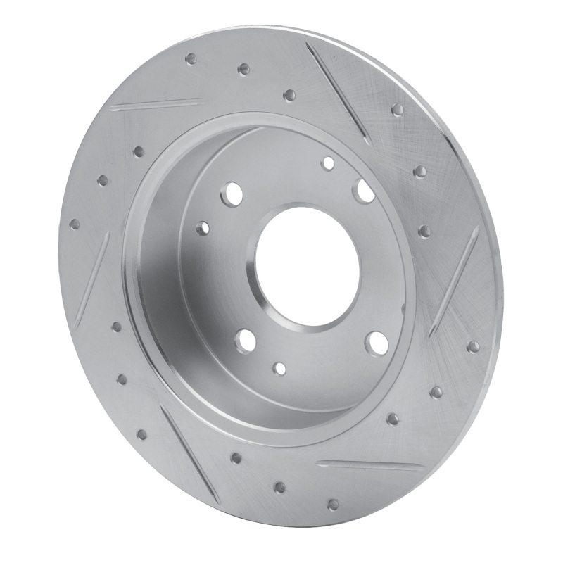 Picture of RNC Brake Rotor - Drill & Slot - R1 98-02 Acura CL Rear Left Drilled & Slotted Silver Brake Rotor rnc631-59025L