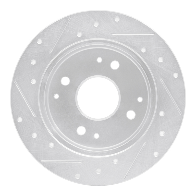 Picture of RNC Brake Rotor - Drill & Slot - R1 98-02 Acura CL Rear Right Drilled & Slotted Silver Brake Rotor rnc631-59025R