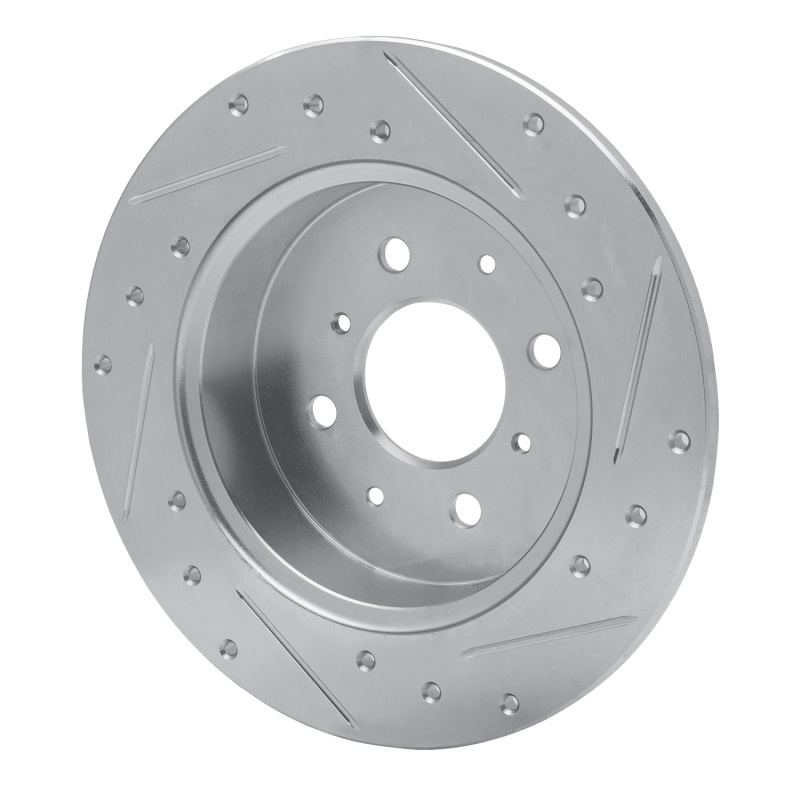 Picture of RNC Brake Rotor - Drill & Slot - R1 01-05 Acura EL Rear Left Drilled & Slotted Silver Brake Rotor rnc631-59031L