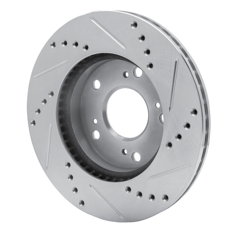 Picture of RNC Brake Rotor - Drill & Slot - R1 12-15 Acura ILX Front Left Drilled & Slotted Silver Brake Rotor rnc631-59036L