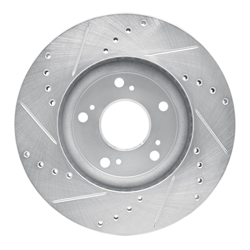 Picture of RNC Brake Rotor - Drill & Slot - R1 03-17 Acura ILX Front Right Drilled & Slotted Silver Brake Rotor rnc631-59034R