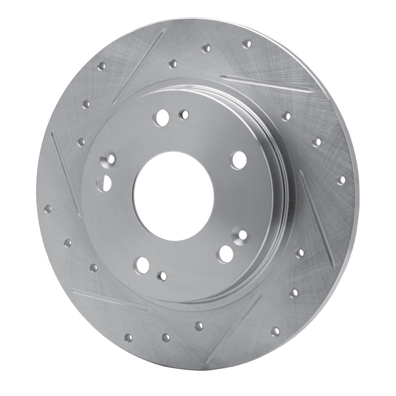 Picture of RNC Brake Rotor - Drill & Slot - R1 11-15 Honda CR-Z Rear Left Drilled & Slotted Silver Brake Rotor rnc631-59035L