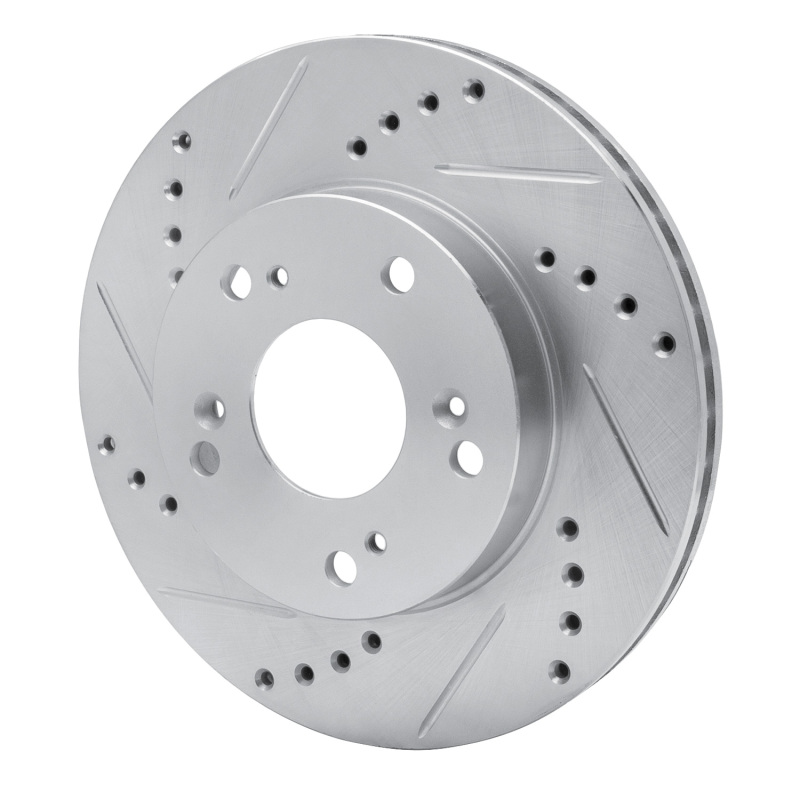 Picture of RNC Brake Rotor - Drill & Slot - R1 12-15 Acura ILX Front Left Drilled & Slotted Silver Brake Rotor rnc631-59036L