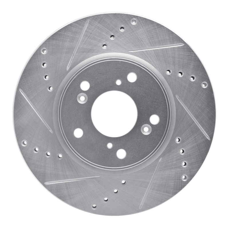 Picture of RNC Brake Rotor - Drill & Slot - R1 13-22 Honda Accord Sedan Front Left Drilled & Slotted Silver Brake Rotor rnc631-59039L