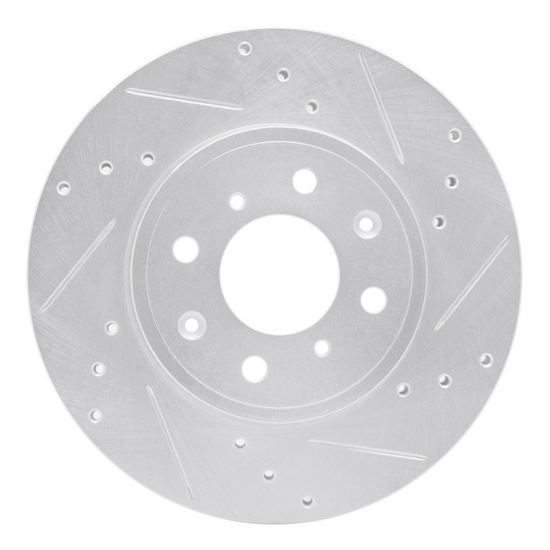 Picture of RNC Brake Rotor - Drill & Slot - R1 15-20 Honda Fit (Mexico) Front Right Drilled & Slotted Silver Brake Rotor rnc631-59038R