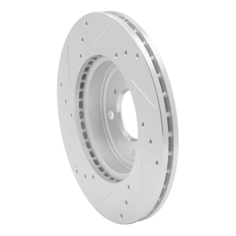 Picture of RNC Brake Rotor - Drill & Slot - R1 15-20 Honda Fit (Mexico) Front Right Drilled & Slotted Silver Brake Rotor rnc631-59038R