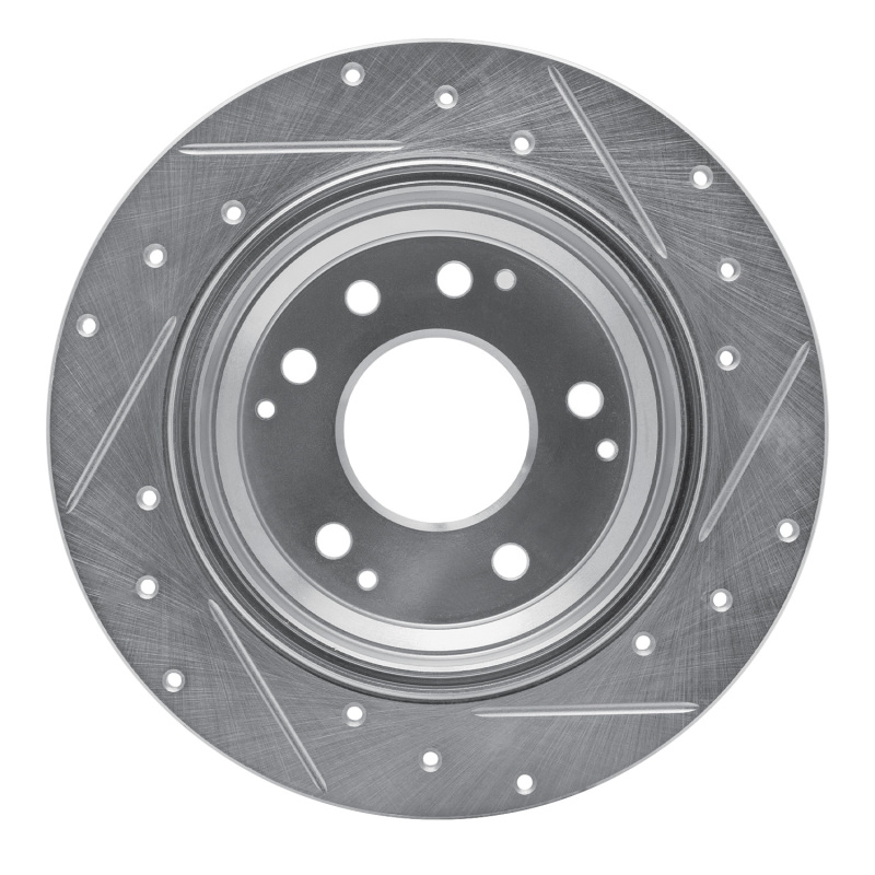 Picture of RNC Brake Rotor - Drill & Slot - R1 91-99 Acura Legend Rear Left Drilled & Slotted Silver Brake Rotor rnc631-59041L