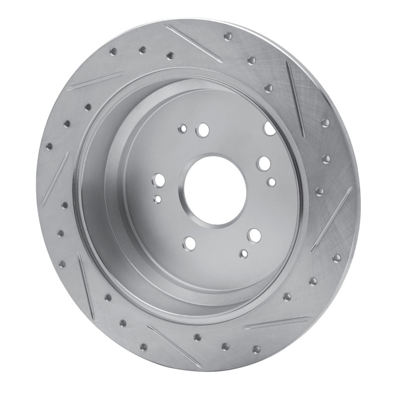 Picture of RNC Brake Rotor - Drill & Slot - R1 02-04 Honda Odyssey Rear Left Drilled & Slotted Silver Brake Rotor rnc631-59047L