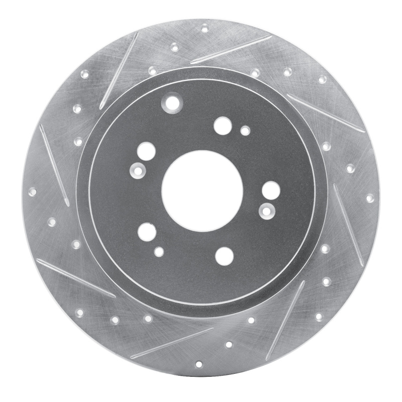 Picture of RNC Brake Rotor - Drill & Slot - R1 06-14 Honda Ridgeline Rear Left Drilled & Slotted Silver Brake Rotor rnc631-59052L