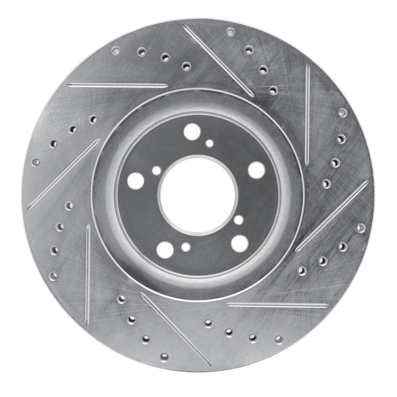 Picture of RNC Brake Rotor - Drill & Slot - R1 06-14 Honda Ridgeline Front Left Drilled & Slotted Silver Brake Rotor rnc631-59051L
