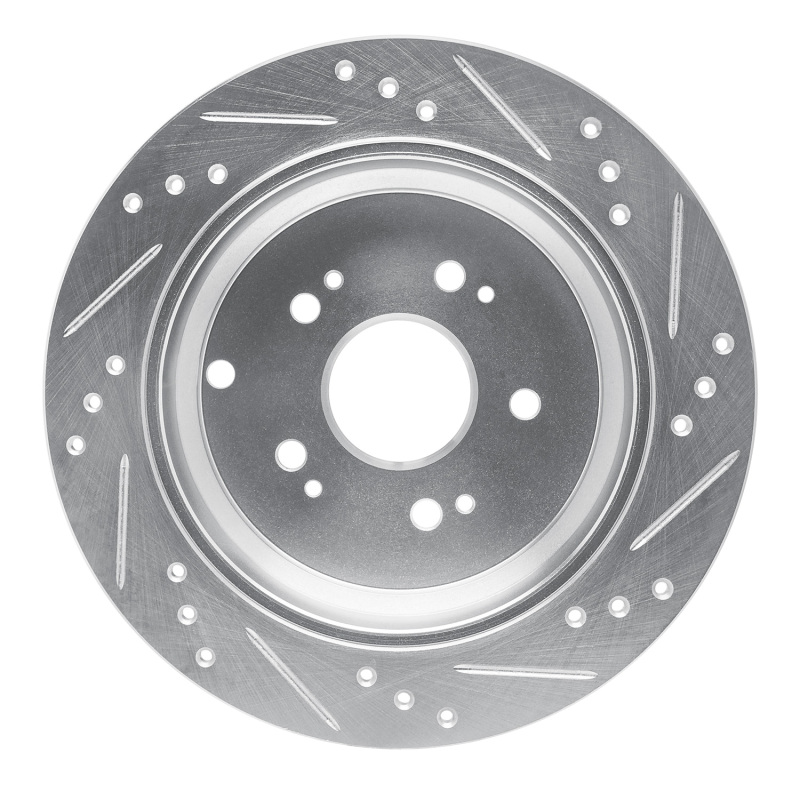 Picture of RNC Brake Rotor - Drill & Slot - R1 05-18 Acura RDX Rear Left Drilled & Slotted Silver Brake Rotor rnc631-59048L