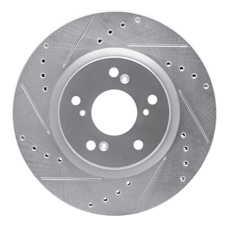 Picture of RNC Brake Rotor - Drill & Slot - R1 12-16 Honda CR-V Front Left Drilled & Slotted Silver Brake Rotor rnc631-59057L