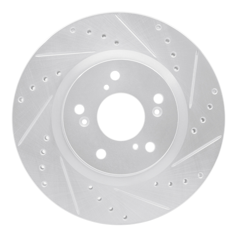 Picture of RNC Brake Rotor - Drill & Slot - R1 12-16 Honda CR-V Front Right Drilled & Slotted Silver Brake Rotor rnc631-59057R