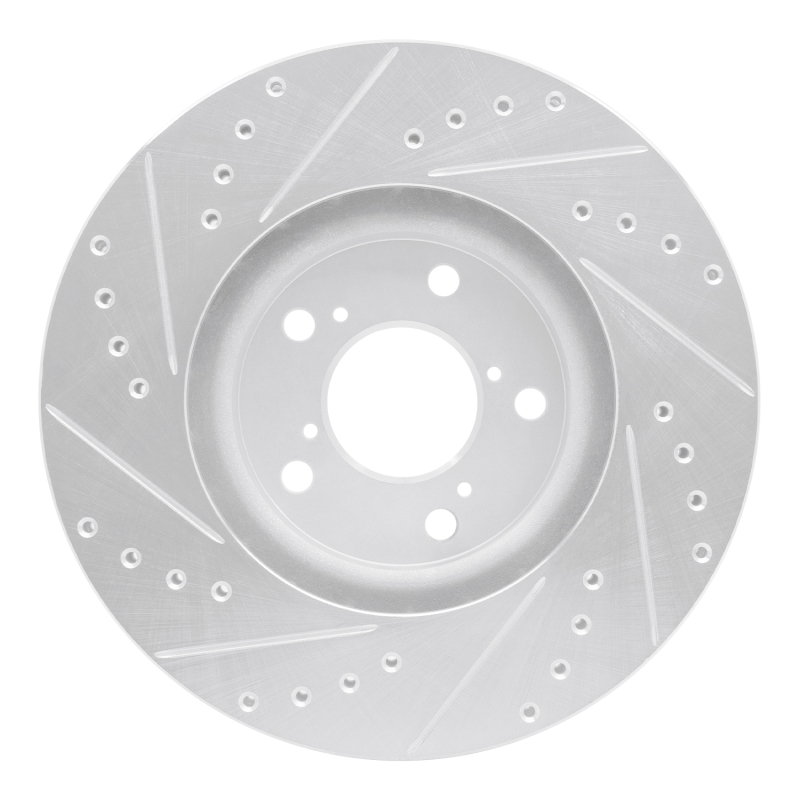 Picture of RNC Brake Rotor - Drill & Slot - R1 06-14 Honda Ridgeline Front Right Drilled & Slotted Silver Brake Rotor rnc631-59051R
