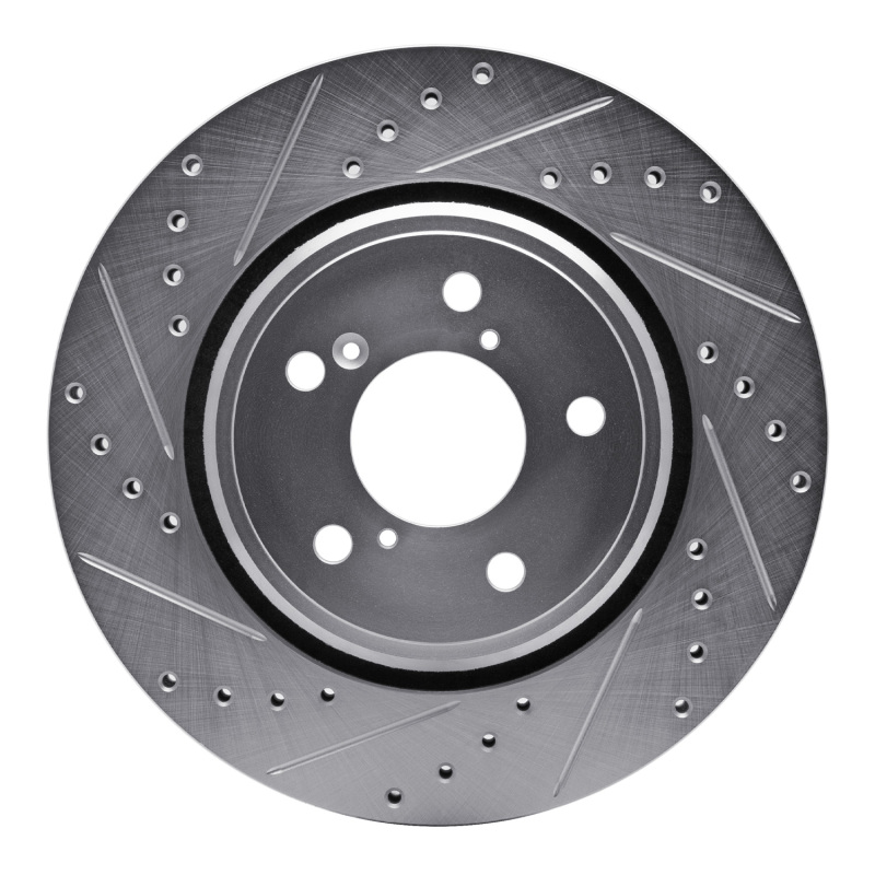 Picture of RNC Brake Rotor - Drill & Slot - R1 15-25 Acura MDX Front Left Drilled & Slotted Silver Brake Rotor rnc631-59058L