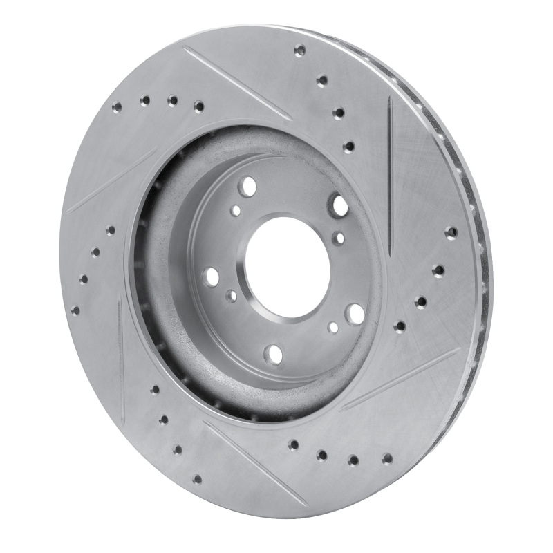 Picture of RNC Brake Rotor - Drill & Slot - R1 12-16 Honda CR-V Front Left Drilled & Slotted Silver Brake Rotor rnc631-59057L