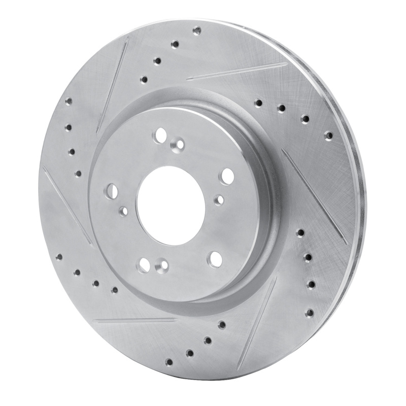 Picture of RNC Brake Rotor - Drill & Slot - R1 12-16 Honda CR-V Front Left Drilled & Slotted Silver Brake Rotor rnc631-59057L