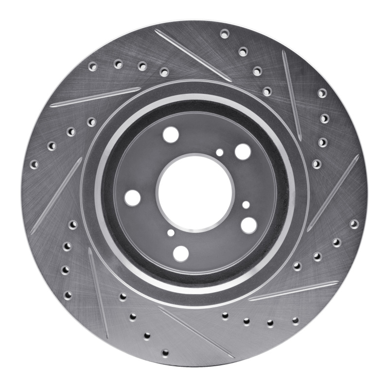 Picture of RNC Brake Rotor - Drill & Slot - R1 15-25 Acura MDX Front Left Drilled & Slotted Silver Brake Rotor rnc631-59058L