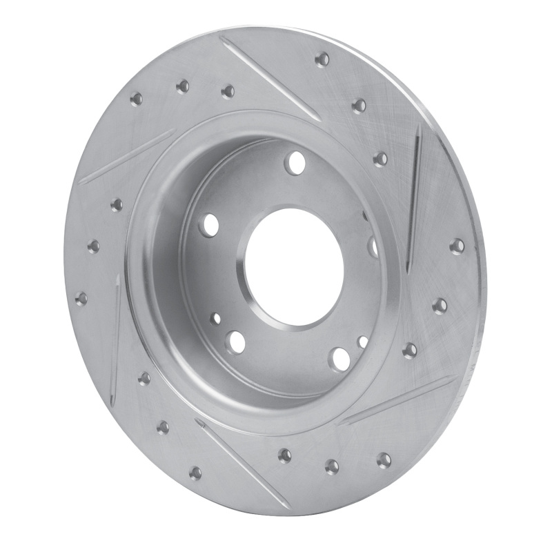 Picture of RNC Brake Rotor - Drill & Slot - R1 16-25 Honda Civic Hatchback Rear Left Drilled & Slotted Silver Brake Rotor rnc631-59059L