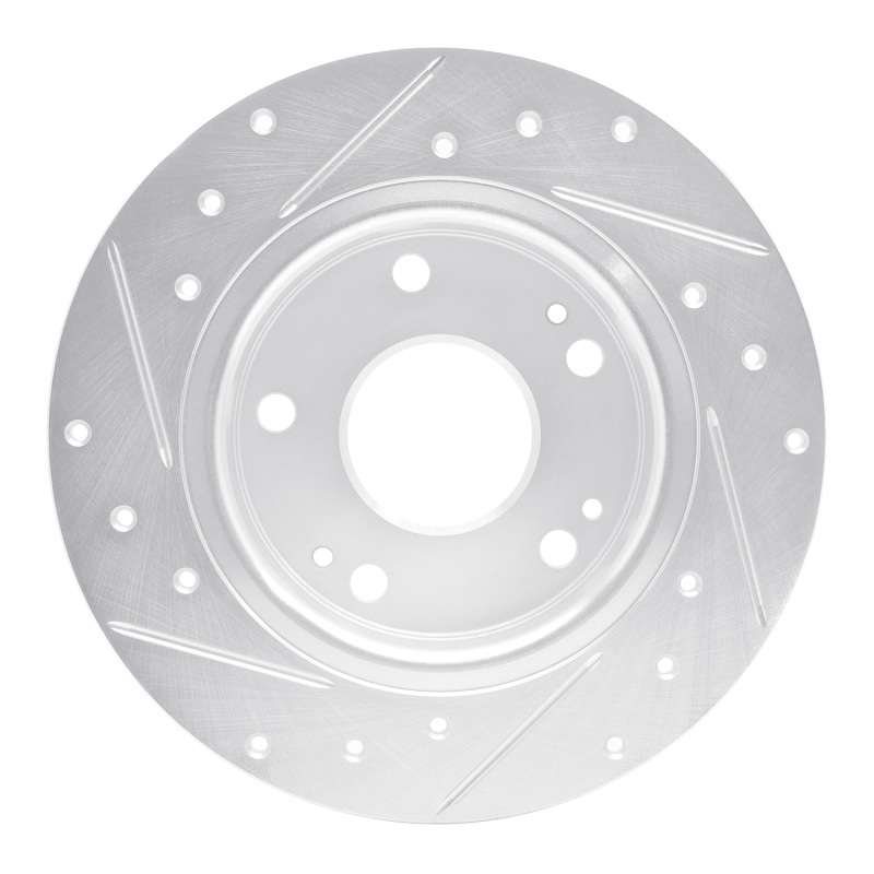 Picture of RNC Brake Rotor - Drill & Slot - R1 16-25 Honda Civic Hatchback Rear Right Drilled & Slotted Silver Brake Rotor rnc631-59059R