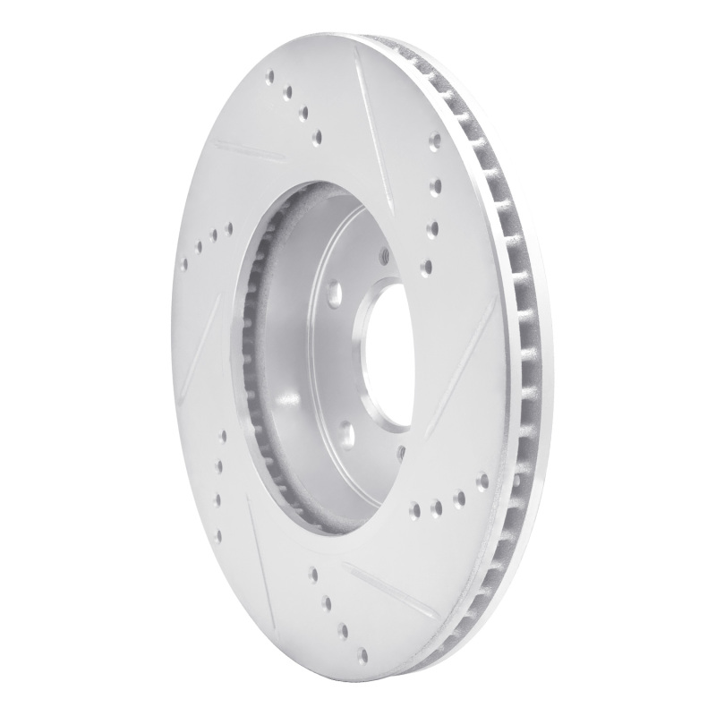 Picture of RNC Brake Rotor - Drill & Slot - R1 16-25 Honda Civic Coupe Front Left Drilled & Slotted Silver Brake Rotor rnc631-59061L