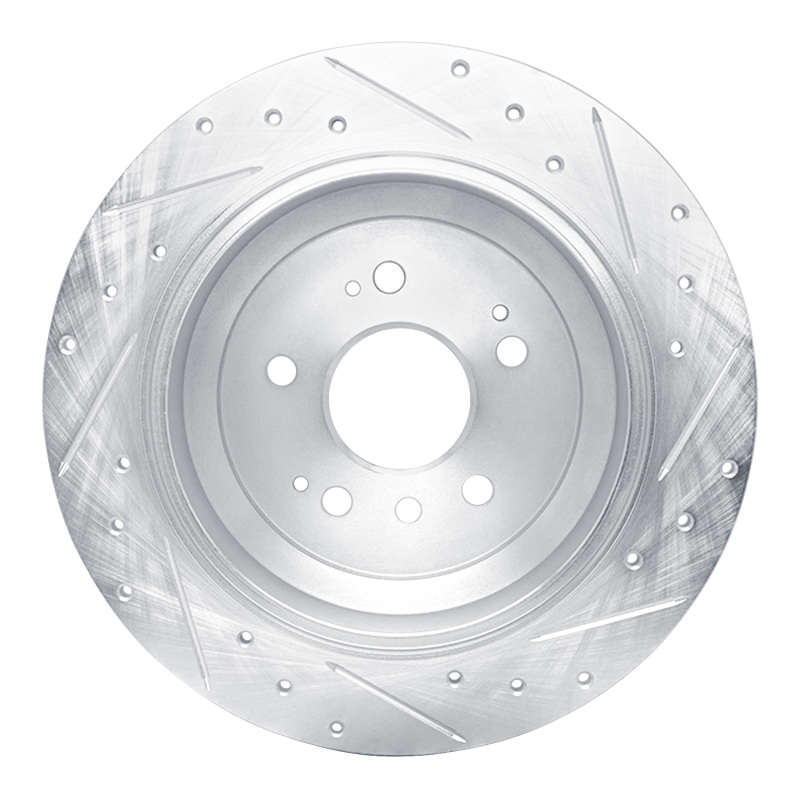 Picture of RNC Brake Rotor - Drill & Slot - R1 16-25 Honda Pilot Rear Left Drilled & Slotted Silver Brake Rotor rnc631-59062L