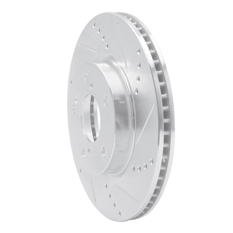 Picture of RNC Brake Rotor - Drill & Slot - R1 16-25 Honda Civic Hatchback Front Right Drilled & Slotted Silver Brake Rotor rnc631-59061R
