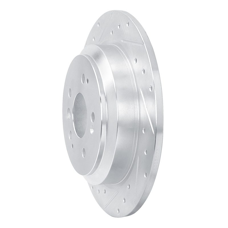 Picture of RNC Brake Rotor - Drill & Slot - R1 16-25 Honda Pilot Rear Left Drilled & Slotted Silver Brake Rotor rnc631-59062L