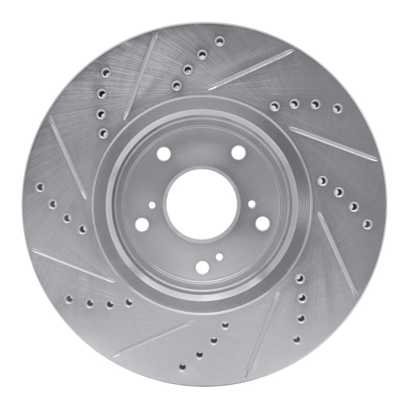 Picture of RNC Brake Rotor - Drill & Slot - R1 16-22 Acura ILX Front Right Drilled & Slotted Silver Brake Rotor rnc631-59063R