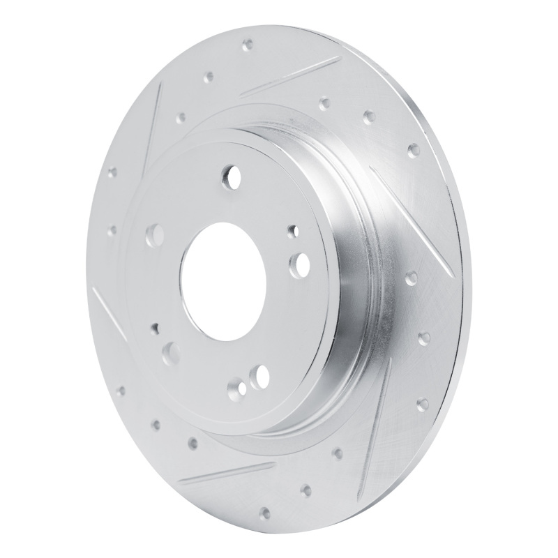 Picture of RNC Brake Rotor - Drill & Slot - R1 22-25 Acura Integra Rear Left Drilled & Slotted Silver Brake Rotor rnc631-59073L