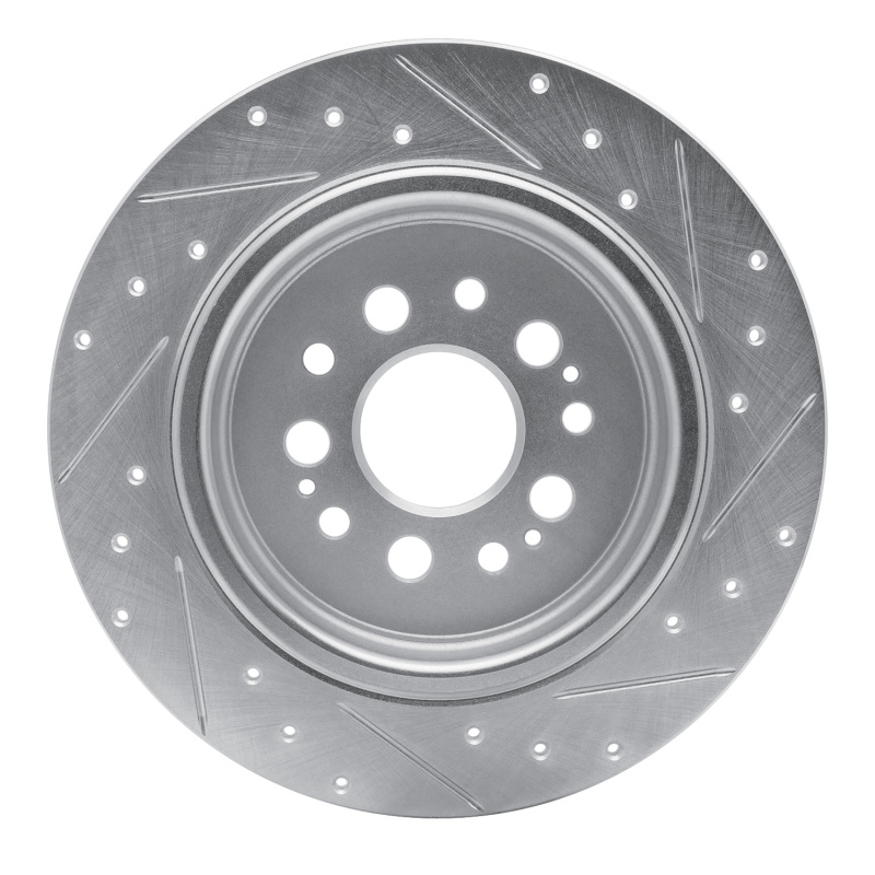 Picture of RNC Brake Rotor - Drill & Slot - R1 17-25 Acura RDX Rear Left Drilled & Slotted Silver Brake Rotor rnc631-59070L