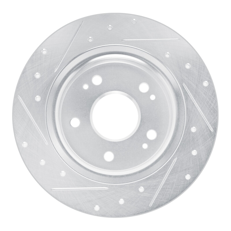 Picture of RNC Brake Rotor - Drill & Slot - R1 22-25 Acura Integra Rear Right Drilled & Slotted Silver Brake Rotor rnc631-59073R