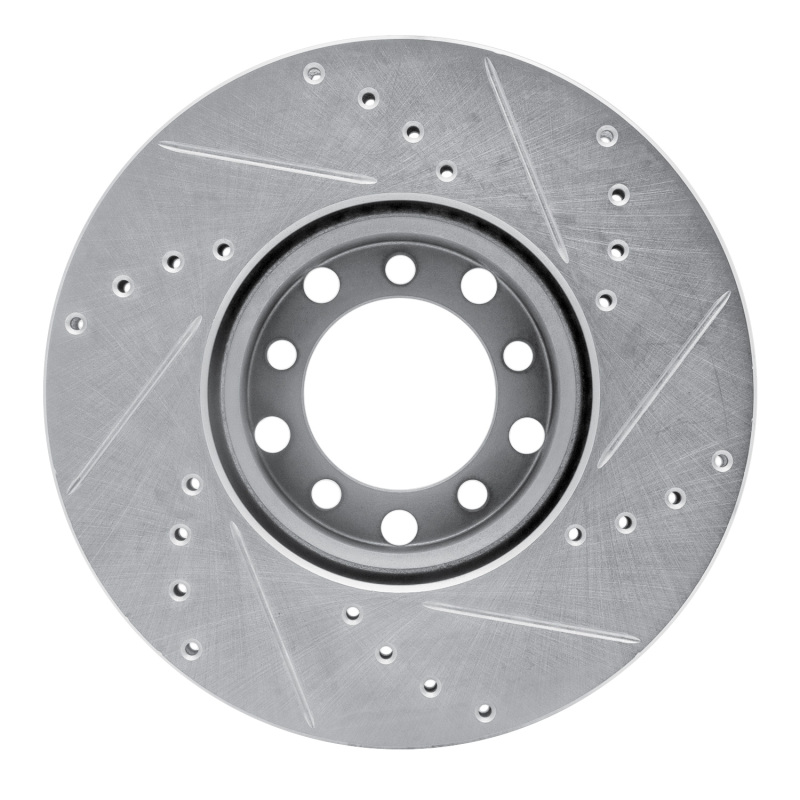 Picture of RNC Brake Rotor - Drill & Slot - R1 79-85 Mercedes-Benz 380SL Front Left Drilled & Slotted Silver Brake Rotor rnc631-63008L
