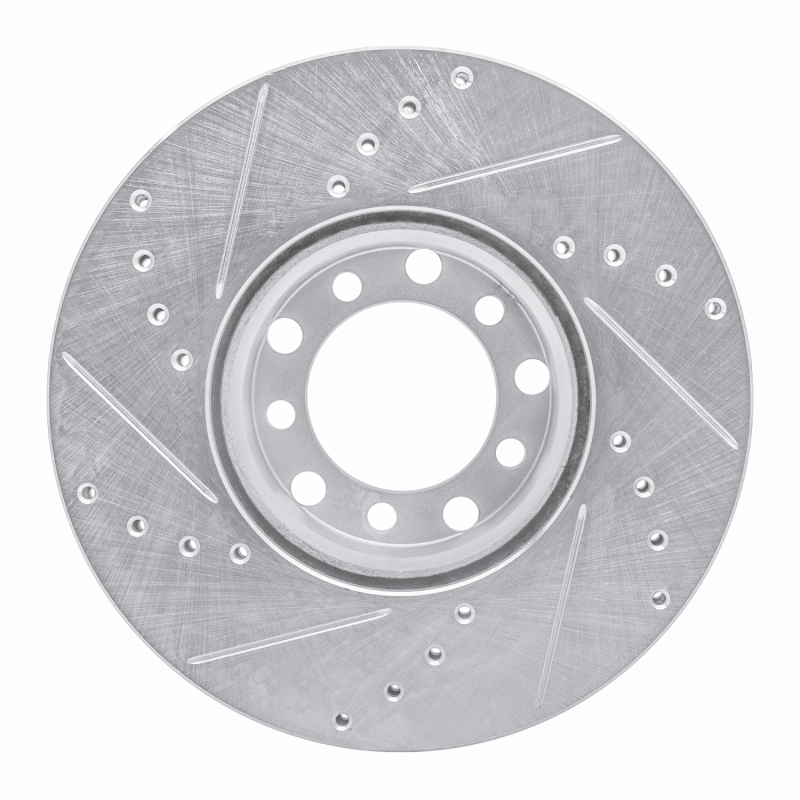 Picture of RNC Brake Rotor - Drill & Slot - R1 72-80 Mercedes-Benz 450SL Front Right Drilled & Slotted Silver Brake Rotor rnc631-63009R