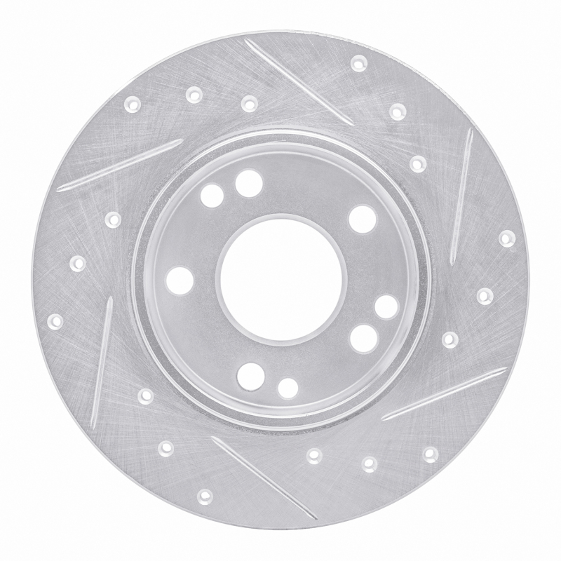 Picture of RNC Brake Rotor - Drill & Slot - R1 83-89 Mercedes-Benz 190D Front Left Drilled & Slotted Silver Brake Rotor rnc631-63011L