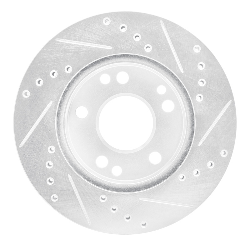 Picture of RNC Brake Rotor - Drill & Slot - R1 87-93 Mercedes-Benz 190D Front Left Drilled & Slotted Silver Brake Rotor rnc631-63012L