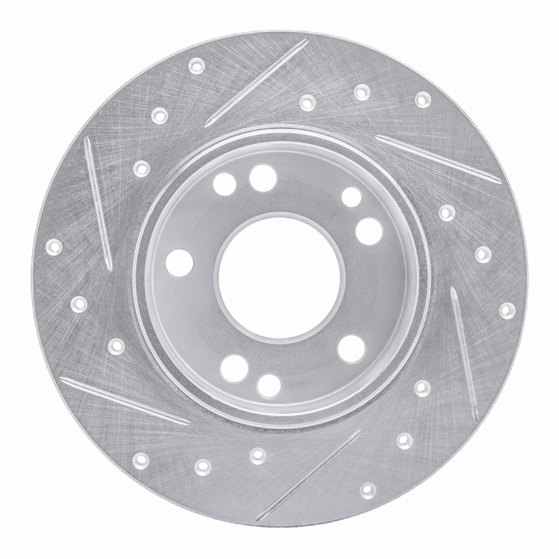 Picture of RNC Brake Rotor - Drill & Slot - R1 83-89 Mercedes-Benz 190D Front Right Drilled & Slotted Silver Brake Rotor rnc631-63011R