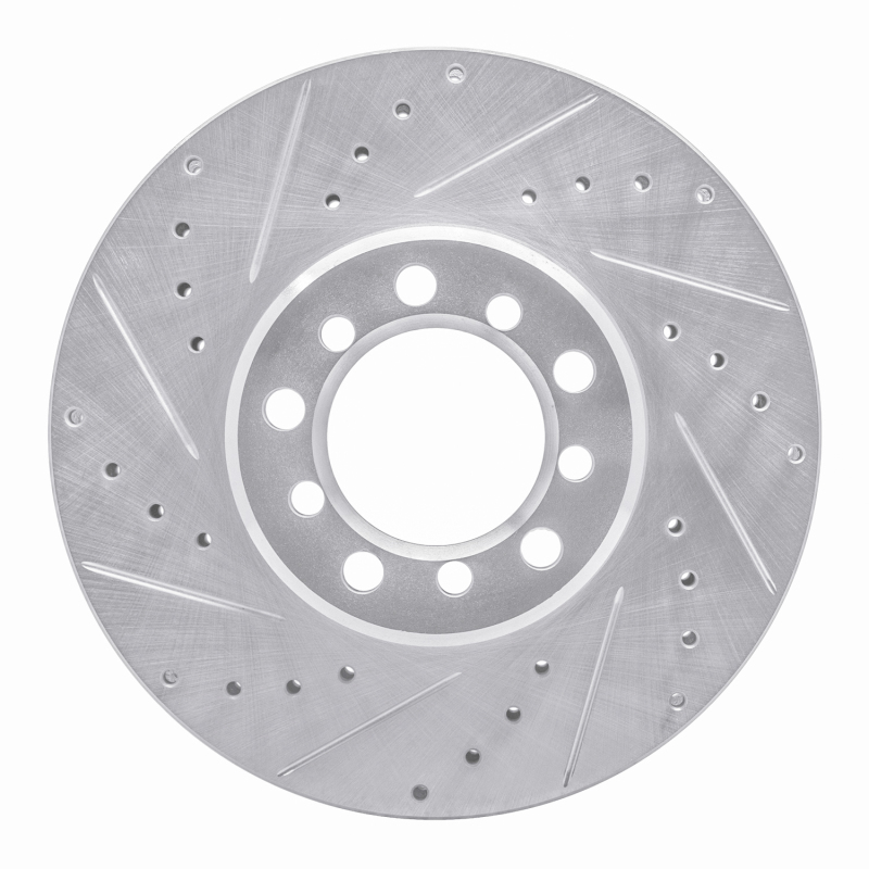 Picture of RNC Brake Rotor - Drill & Slot - R1 85-91 Mercedes-Benz 300SD Front Left Drilled & Slotted Silver Brake Rotor rnc631-63017L