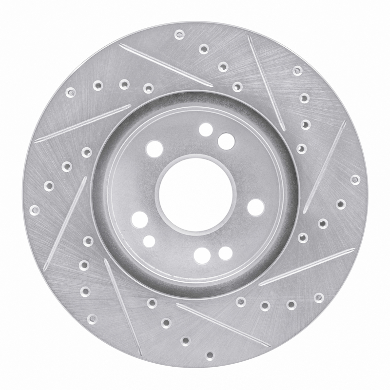 Picture of RNC Brake Rotor - Drill & Slot - R1 90-98 Mercedes-Benz SL500 Front Left Drilled & Slotted Silver Brake Rotor rnc631-63019L