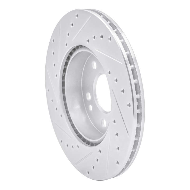 Picture of RNC Brake Rotor - Drill & Slot - R1 90-95 Mercedes-Benz 300CE Front Right Drilled & Slotted Silver Brake Rotor rnc631-63020R