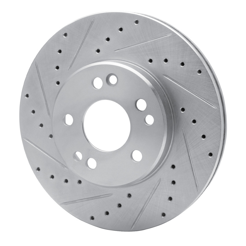 Picture of RNC Brake Rotor - Drill & Slot - R1 90-95 Mercedes-Benz 400E Front Left Drilled & Slotted Silver Brake Rotor rnc631-63031L