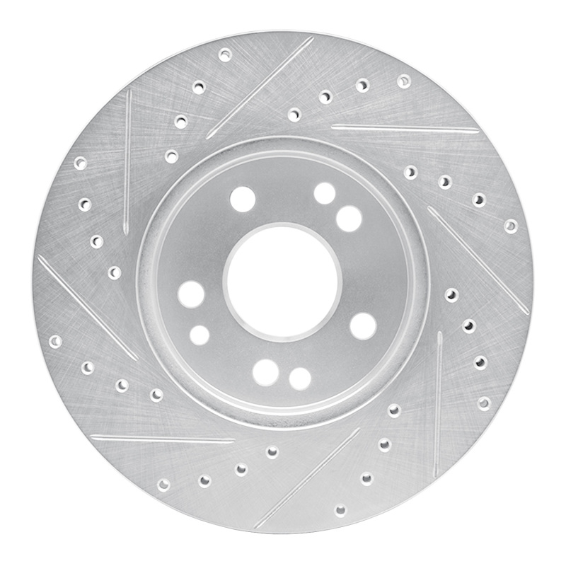 Picture of RNC Brake Rotor - Drill & Slot - R1 90-95 Mercedes-Benz 400E Front Right Drilled & Slotted Silver Brake Rotor rnc631-63031R