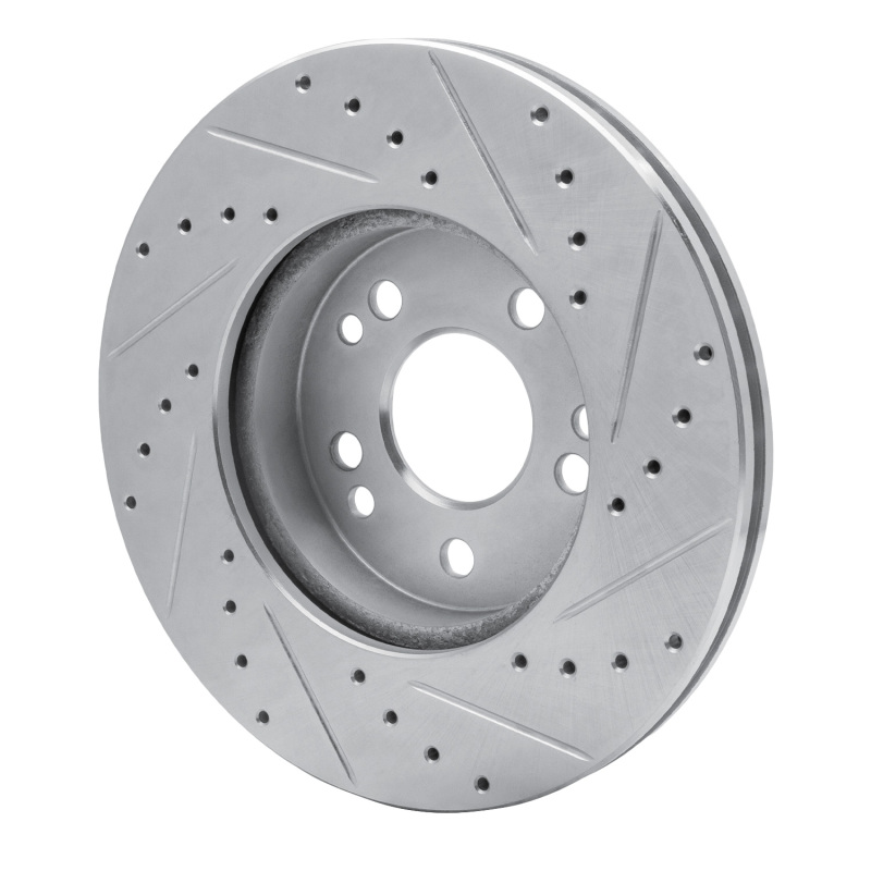 Picture of RNC Brake Rotor - Drill & Slot - R1 90-95 Mercedes-Benz 400E Front Left Drilled & Slotted Silver Brake Rotor rnc631-63031L