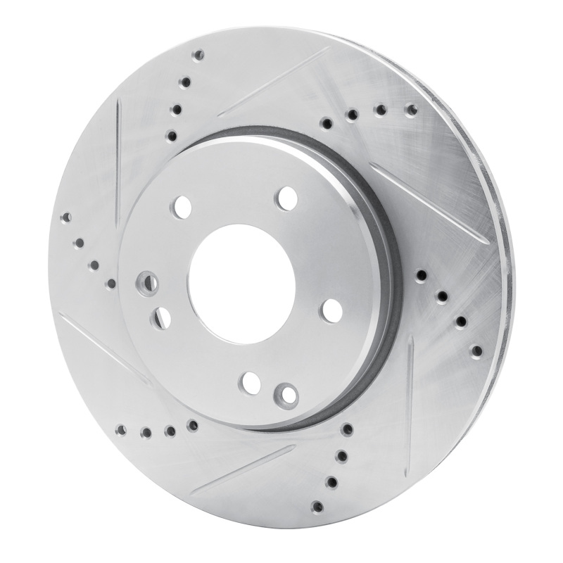 Picture of RNC Brake Rotor - Drill & Slot - R1 96-15 Mercedes-Benz C240 Front Left Drilled & Slotted Silver Brake Rotor rnc631-63047L